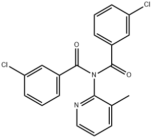 3-chloro-N-(3-chlorobenzoyl)-N-(3-methylpyridin-2-yl)benzamide 구조식 이미지