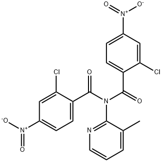 2-chloro-N-(2-chloro-4-nitrobenzoyl)-N-(3-methylpyridin-2-yl)-4-nitrobenzamide 구조식 이미지