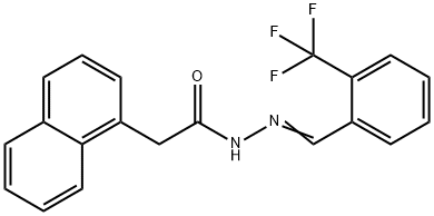 2-naphthalen-1-yl-N-[(E)-[2-(trifluoromethyl)phenyl]methylideneamino]acetamide 구조식 이미지