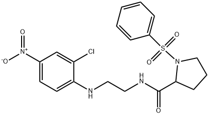 1-(benzenesulfonyl)-N-[2-(2-chloro-4-nitroanilino)ethyl]pyrrolidine-2-carboxamide Structure