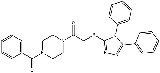 1-(4-benzoylpiperazin-1-yl)-2-[(4,5-diphenyl-1,2,4-triazol-3-yl)sulfanyl]ethanone 구조식 이미지