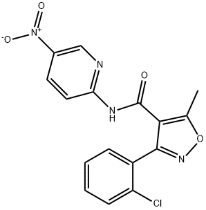 3-(2-chlorophenyl)-5-methyl-N-(5-nitropyridin-2-yl)-1,2-oxazole-4-carboxamide 구조식 이미지