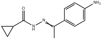 N-[(E)-1-(4-aminophenyl)ethylideneamino]cyclopropanecarboxamide Structure