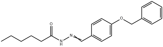 N-[(E)-(4-phenylmethoxyphenyl)methylideneamino]hexanamide 구조식 이미지