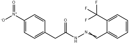 2-(4-nitrophenyl)-N-[(E)-[2-(trifluoromethyl)phenyl]methylideneamino]acetamide Structure