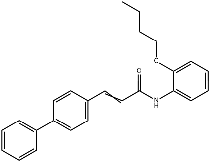 (E)-N-(2-butoxyphenyl)-3-(4-phenylphenyl)prop-2-enamide 구조식 이미지
