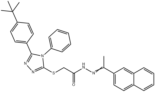 2-[[5-(4-tert-butylphenyl)-4-phenyl-1,2,4-triazol-3-yl]sulfanyl]-N-[(Z)-1-naphthalen-2-ylethylideneamino]acetamide Structure