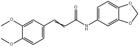 (E)-N-(1,3-benzodioxol-5-yl)-3-(3,4-dimethoxyphenyl)prop-2-enamide 구조식 이미지