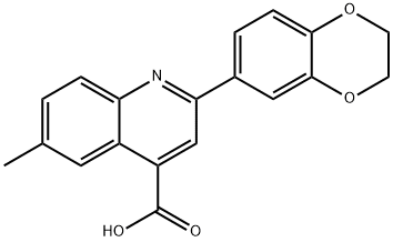 2-(2,3-dihydro-1,4-benzodioxin-6-yl)-6-methylquinoline-4-carboxylic acid 구조식 이미지