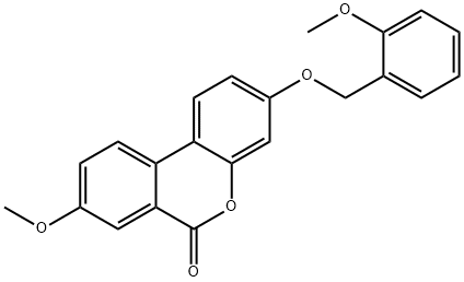 8-methoxy-3-[(2-methoxyphenyl)methoxy]benzo[c]chromen-6-one Structure