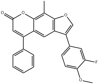 3-(3-fluoro-4-methoxyphenyl)-9-methyl-5-phenylfuro[3,2-g]chromen-7-one Structure