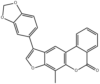 10-(1,3-benzodioxol-5-yl)-7-methyl-[1]benzofuro[6,5-c]isochromen-5-one Structure