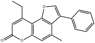 9-ethyl-4-methyl-3-phenylfuro[2,3-f]chromen-7-one 구조식 이미지