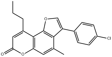 3-(4-chlorophenyl)-4-methyl-9-propylfuro[2,3-f]chromen-7-one Structure