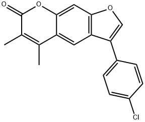 3-(4-chlorophenyl)-5,6-dimethylfuro[3,2-g]chromen-7-one Structure