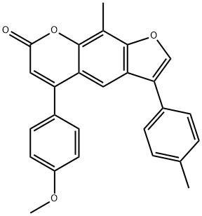 5-(4-methoxyphenyl)-9-methyl-3-(4-methylphenyl)furo[3,2-g]chromen-7-one 구조식 이미지