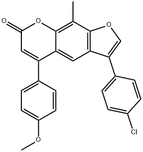 3-(4-chlorophenyl)-5-(4-methoxyphenyl)-9-methylfuro[3,2-g]chromen-7-one 구조식 이미지