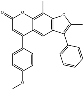 5-(4-methoxyphenyl)-2,9-dimethyl-3-phenylfuro[3,2-g]chromen-7-one Structure