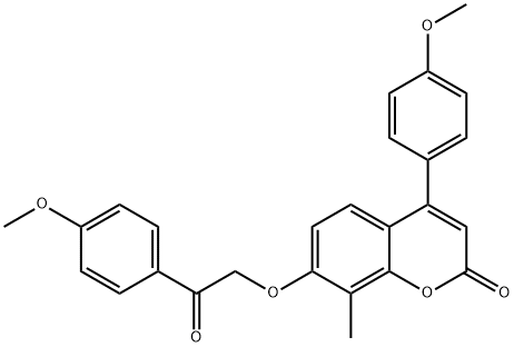 4-(4-methoxyphenyl)-7-[2-(4-methoxyphenyl)-2-oxoethoxy]-8-methylchromen-2-one Structure