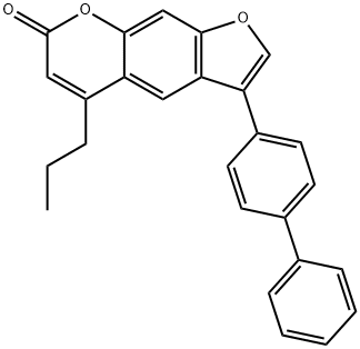 3-(4-phenylphenyl)-5-propylfuro[3,2-g]chromen-7-one Structure