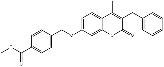 methyl 4-[(3-benzyl-4-methyl-2-oxochromen-7-yl)oxymethyl]benzoate Structure