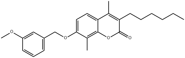 3-hexyl-7-[(3-methoxyphenyl)methoxy]-4,8-dimethylchromen-2-one 구조식 이미지