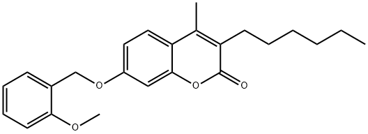3-hexyl-7-[(2-methoxyphenyl)methoxy]-4-methylchromen-2-one 구조식 이미지