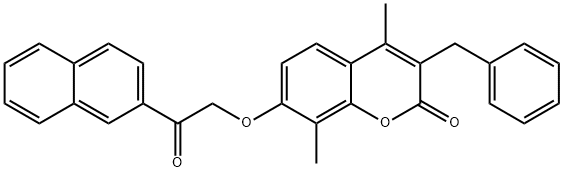 3-benzyl-4,8-dimethyl-7-(2-naphthalen-2-yl-2-oxoethoxy)chromen-2-one 구조식 이미지