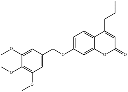 4-propyl-7-[(3,4,5-trimethoxyphenyl)methoxy]chromen-2-one 구조식 이미지