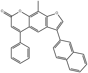 9-methyl-3-naphthalen-2-yl-5-phenylfuro[3,2-g]chromen-7-one Structure