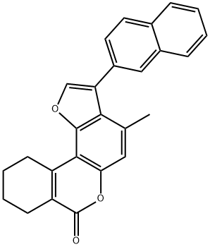 4-methyl-3-naphthalen-2-yl-8,9,10,11-tetrahydro-[1]benzofuro[6,7-c]isochromen-7-one 구조식 이미지