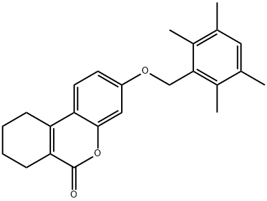 3-[(2,3,5,6-tetramethylphenyl)methoxy]-7,8,9,10-tetrahydrobenzo[c]chromen-6-one 구조식 이미지