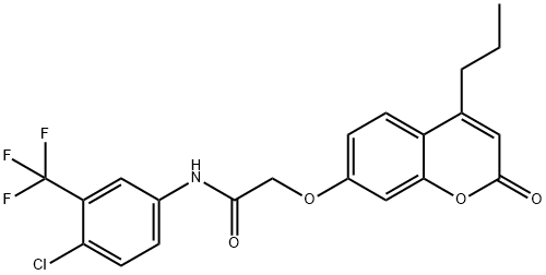 N-[4-chloro-3-(trifluoromethyl)phenyl]-2-(2-oxo-4-propylchromen-7-yl)oxyacetamide Structure