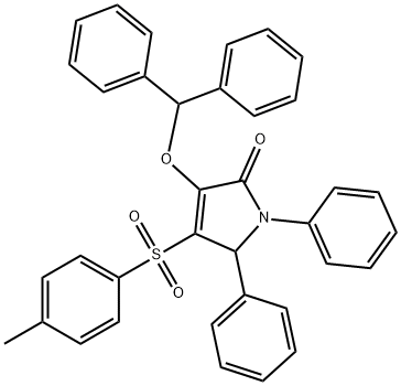 4-benzhydryloxy-3-(4-methylphenyl)sulfonyl-1,2-diphenyl-2H-pyrrol-5-one Structure
