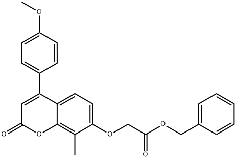 benzyl 2-[4-(4-methoxyphenyl)-8-methyl-2-oxochromen-7-yl]oxyacetate 구조식 이미지