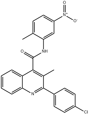 2-(4-chlorophenyl)-3-methyl-N-(2-methyl-5-nitrophenyl)quinoline-4-carboxamide 구조식 이미지