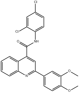 N-(2,4-dichlorophenyl)-2-(3,4-dimethoxyphenyl)quinoline-4-carboxamide 구조식 이미지