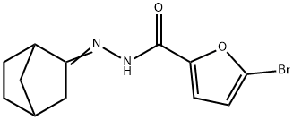 N-[(E)-3-bicyclo[2.2.1]heptanylideneamino]-5-bromofuran-2-carboxamide 구조식 이미지