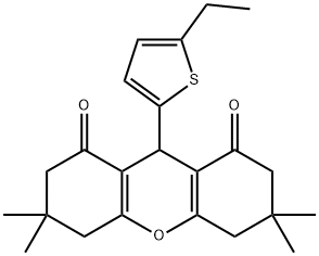 9-(5-ethylthiophen-2-yl)-3,3,6,6-tetramethyl-4,5,7,9-tetrahydro-2H-xanthene-1,8-dione 구조식 이미지