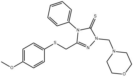 5-[(4-methoxyphenyl)sulfanylmethyl]-2-(morpholin-4-ylmethyl)-4-phenyl-1,2,4-triazole-3-thione Structure