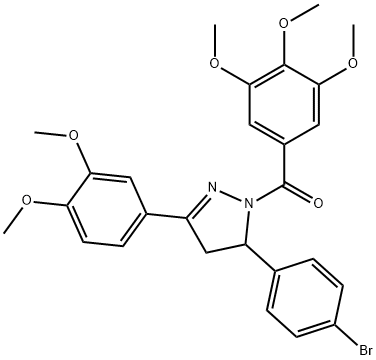 [3-(4-bromophenyl)-5-(3,4-dimethoxyphenyl)-3,4-dihydropyrazol-2-yl]-(3,4,5-trimethoxyphenyl)methanone 구조식 이미지