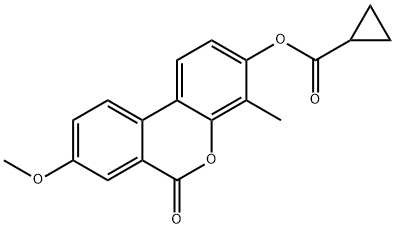 (8-methoxy-4-methyl-6-oxobenzo[c]chromen-3-yl) cyclopropanecarboxylate 구조식 이미지