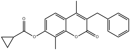 (3-benzyl-4,8-dimethyl-2-oxochromen-7-yl) cyclopropanecarboxylate 구조식 이미지