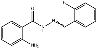 2-amino-N-[(E)-(2-fluorophenyl)methylideneamino]benzamide 구조식 이미지