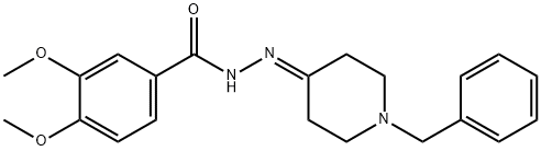 N-[(1-benzylpiperidin-4-ylidene)amino]-3,4-dimethoxybenzamide 구조식 이미지