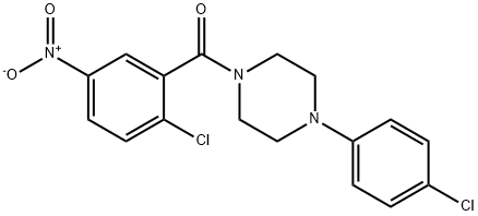 (2-chloro-5-nitrophenyl)-[4-(4-chlorophenyl)piperazin-1-yl]methanone Structure