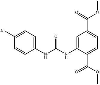 dimethyl 2-[(4-chlorophenyl)carbamoylamino]benzene-1,4-dicarboxylate Structure