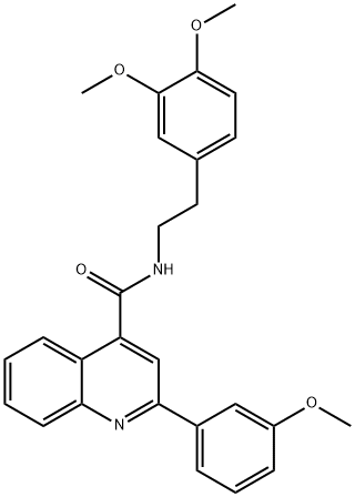 N-[2-(3,4-dimethoxyphenyl)ethyl]-2-(3-methoxyphenyl)quinoline-4-carboxamide 구조식 이미지