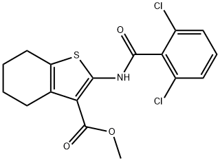 methyl 2-[(2,6-dichlorobenzoyl)amino]-4,5,6,7-tetrahydro-1-benzothiophene-3-carboxylate 구조식 이미지