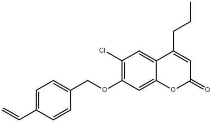 6-chloro-7-[(4-ethenylphenyl)methoxy]-4-propylchromen-2-one Structure